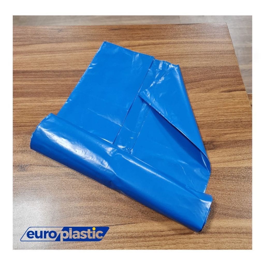 C-fold garbage bag , blue trash bag